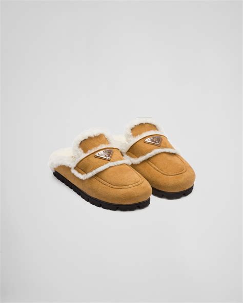 prada home slippers|prada shearling slippers.